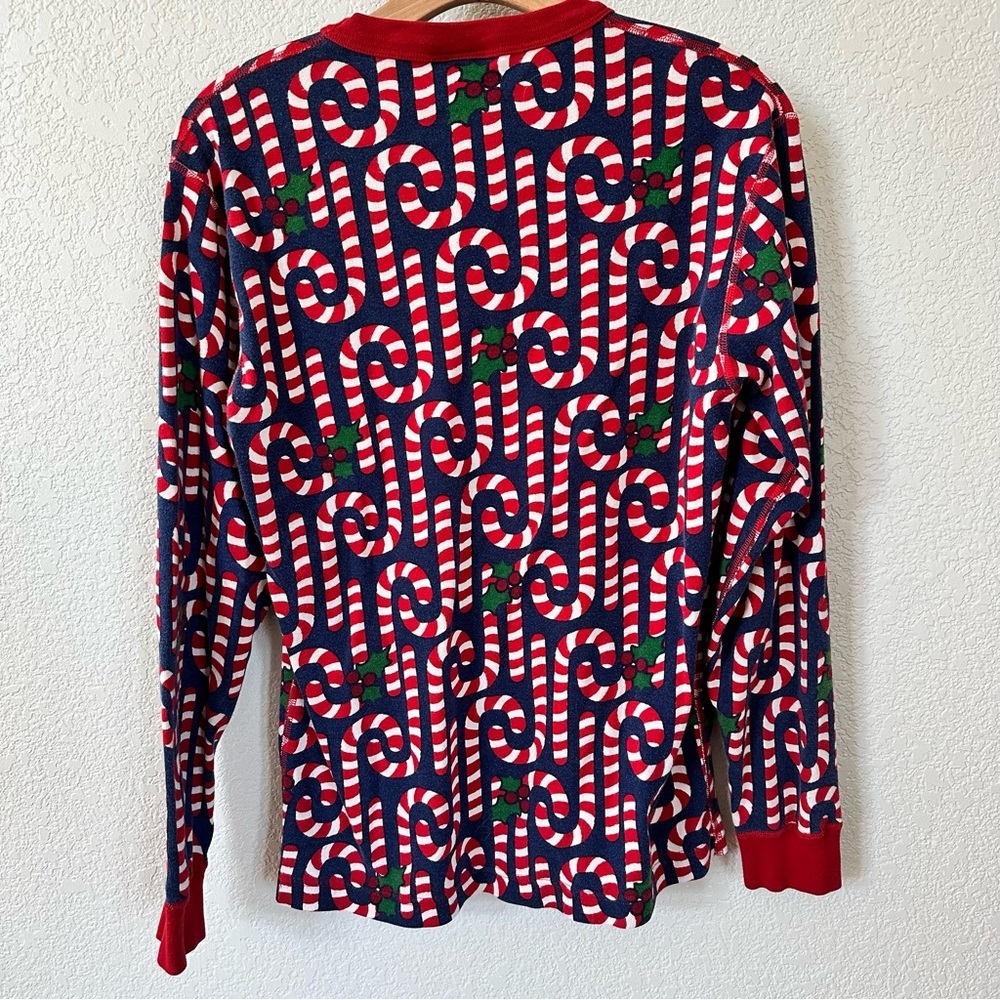 Hanna Andersson Candy Cane Matching Family Pajamas Long John Top Pant Set Size M - Picture 3 of 6